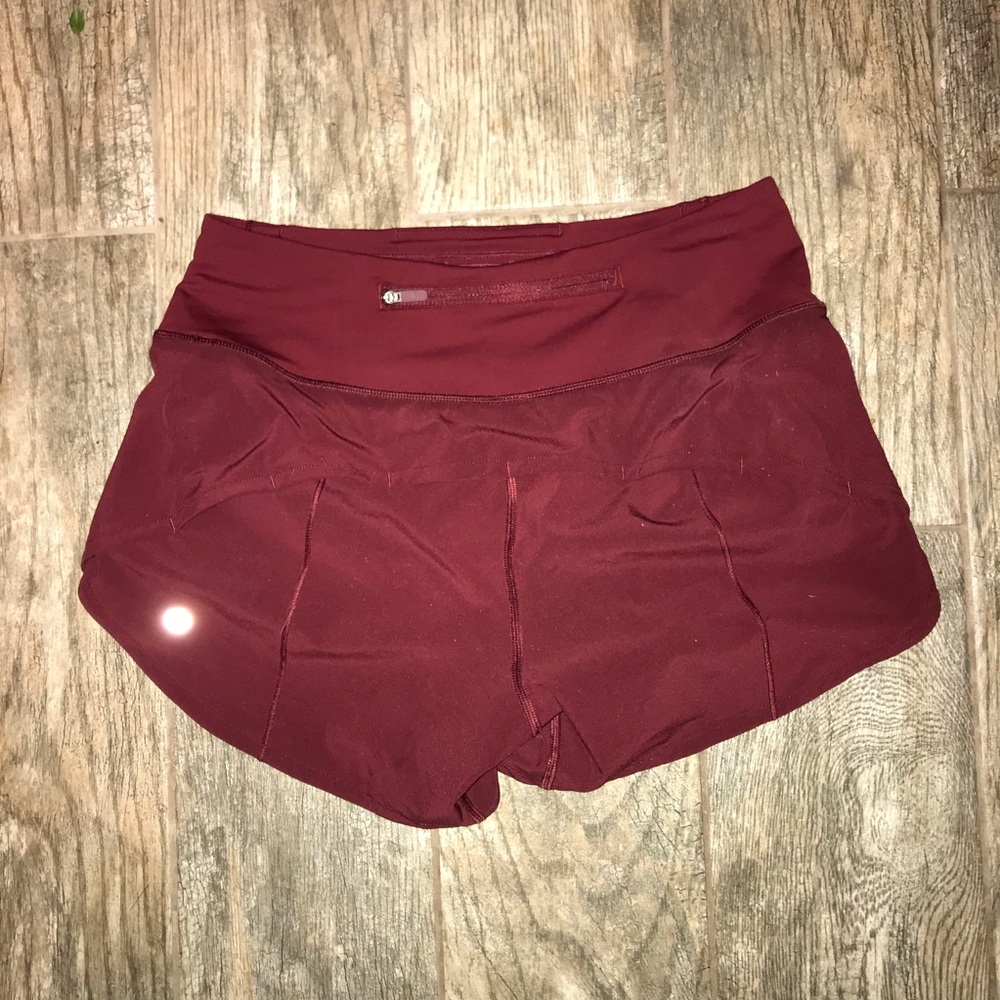 Lululemon speed up shorts cassis red